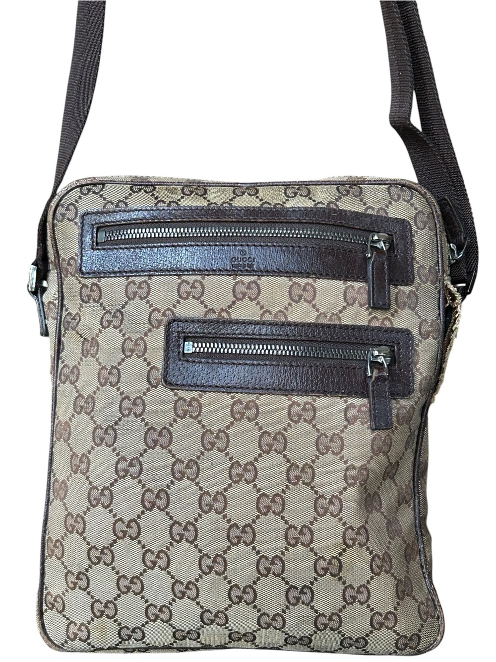 Gucci Vintage GG Canvas Messenger Crossbody Bag 92551 - AS-IS / Project Piece